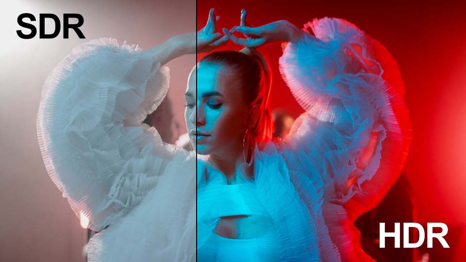 HDR to SDR comparison showing differences in brightness color and dynamic range