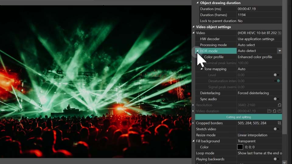 VSDC Enhanced color profile for GPU assisted HDR to SDR conversion