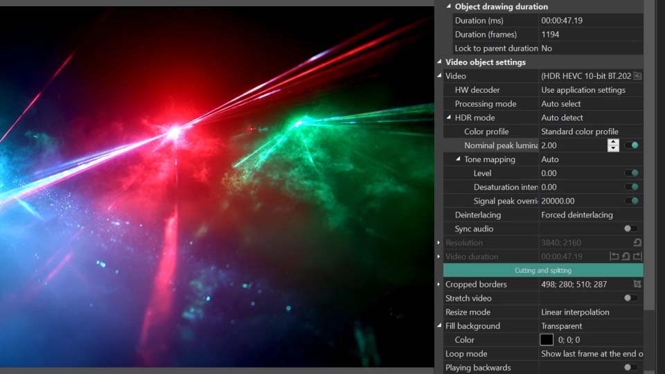 VSDC Signal Peak Override and nominal peak luminance controls for HDR tone mapping